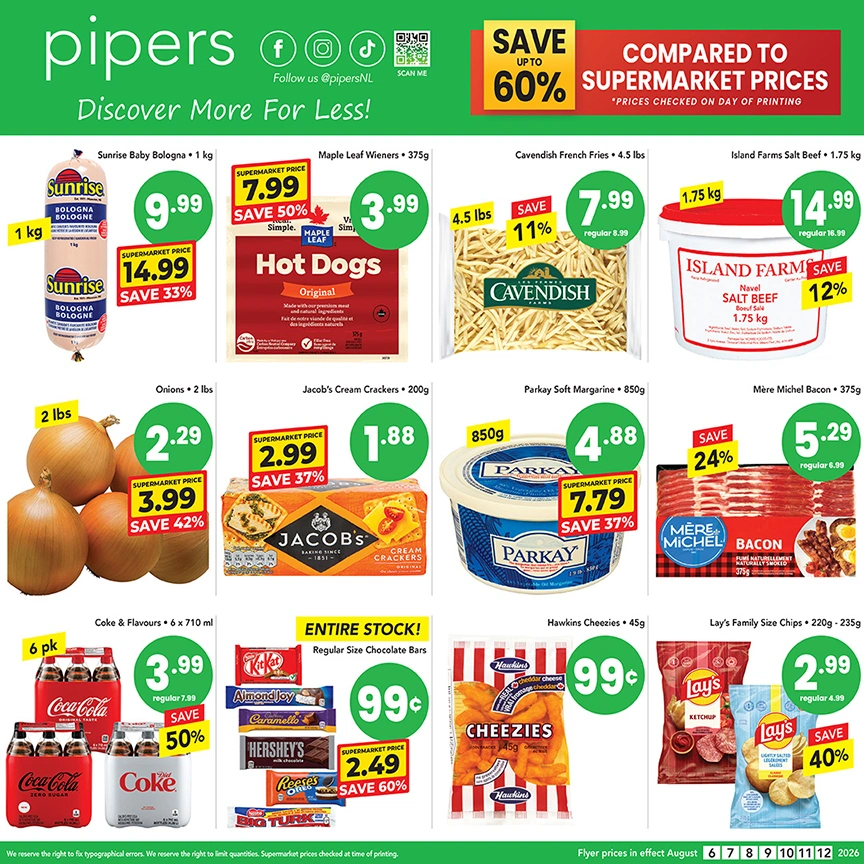 Pipers Superstore flyer page 1