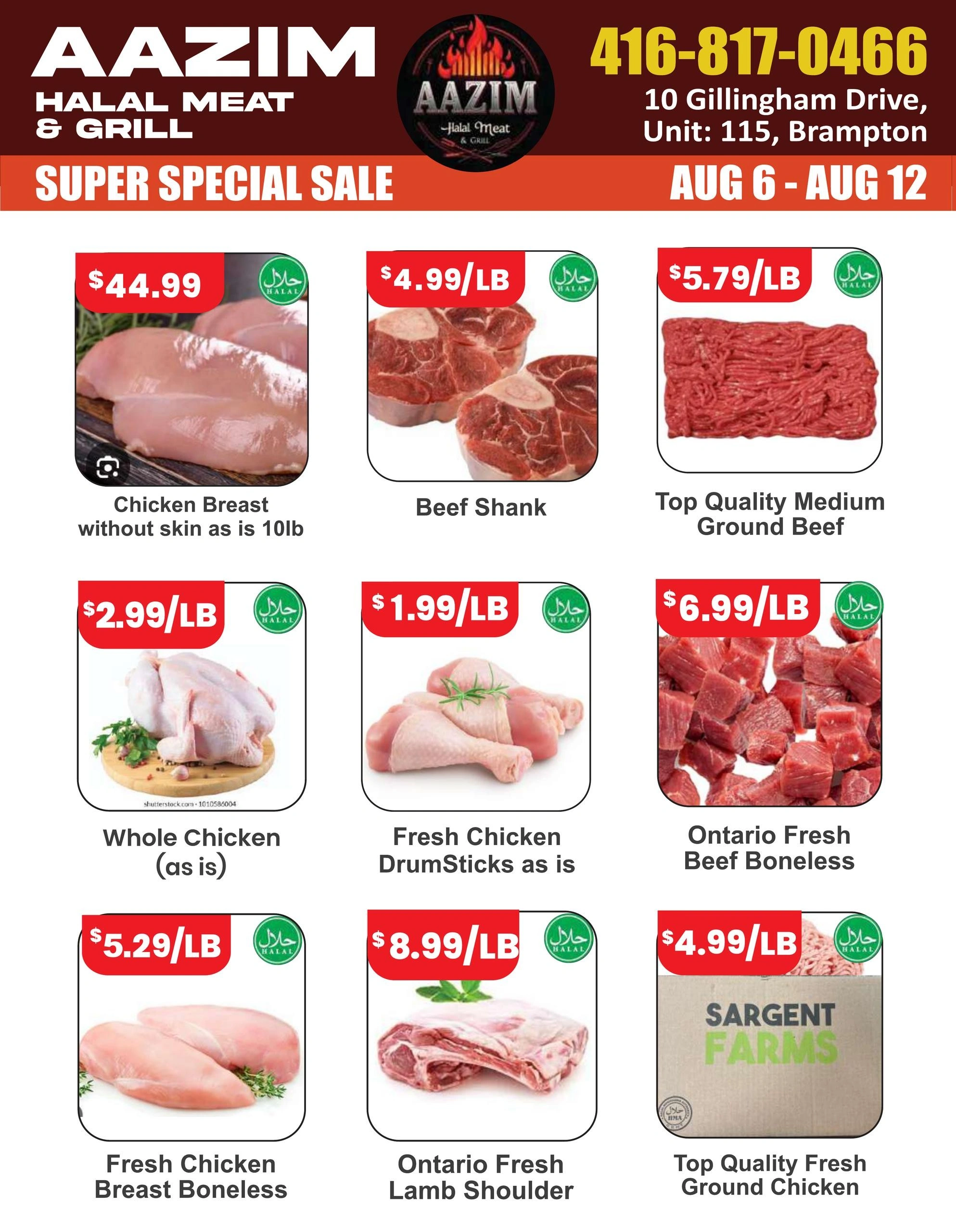 Aazim Halal Meat & Grill flyer page 1