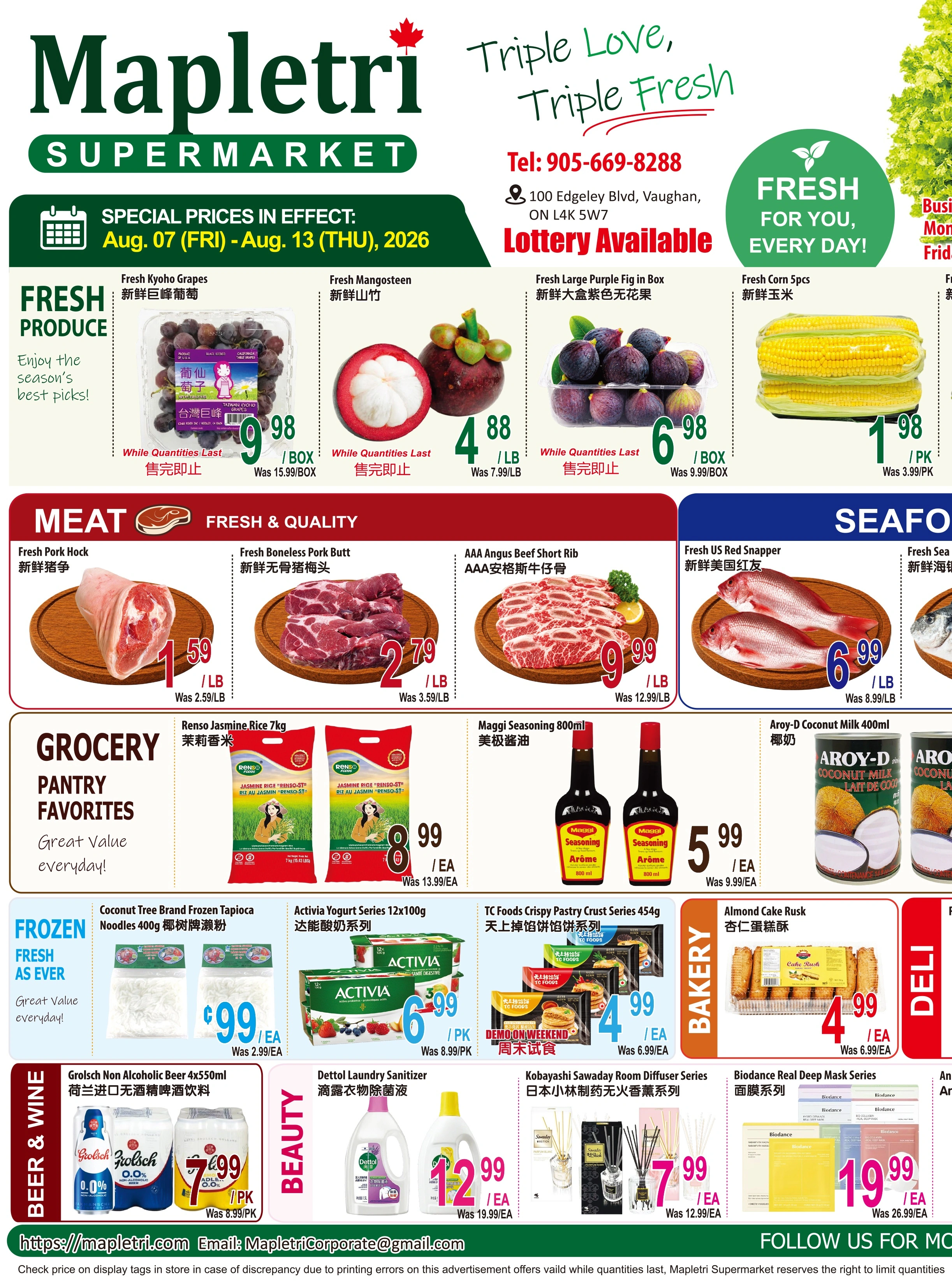 Mapletri Supermarket flyer page 1