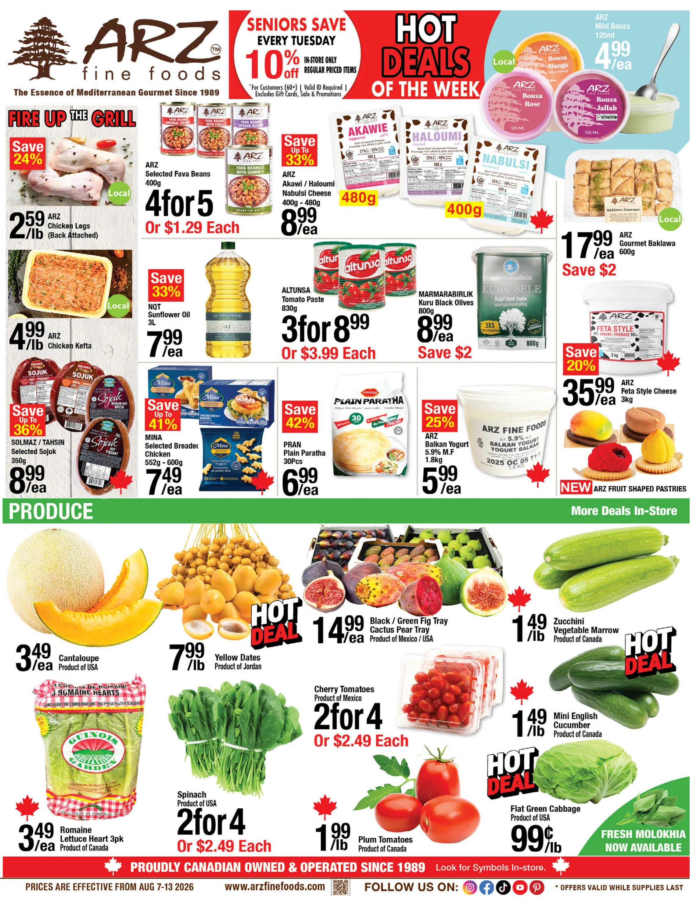 Arz Fine Foods flyer page 1