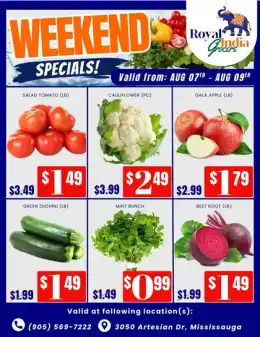 Royal India Grocers Royal India Grocers Flyer August 7 to 9