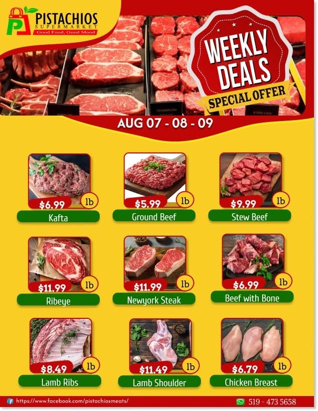 Pistachios Supermarket flyer page 1