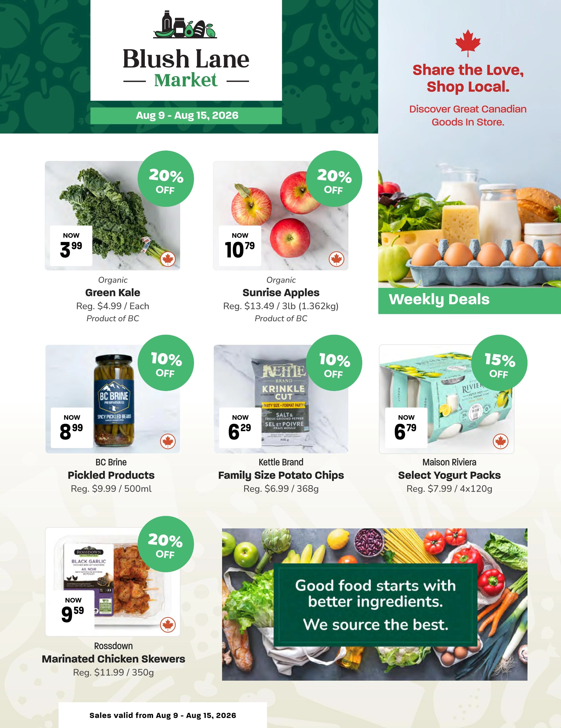 Blush Lane Organic Market flyer page 1