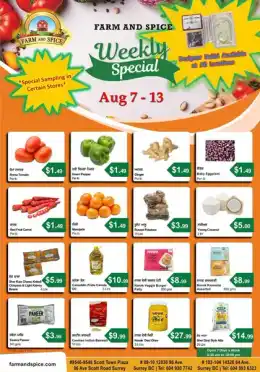 Farm And Spice Grocers Farm And Spice Grocers Flyer August 7 to 13