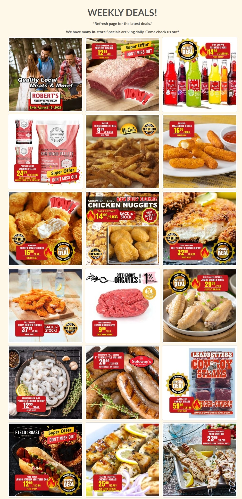 Robert's Quality Fresh Meats flyer page 1